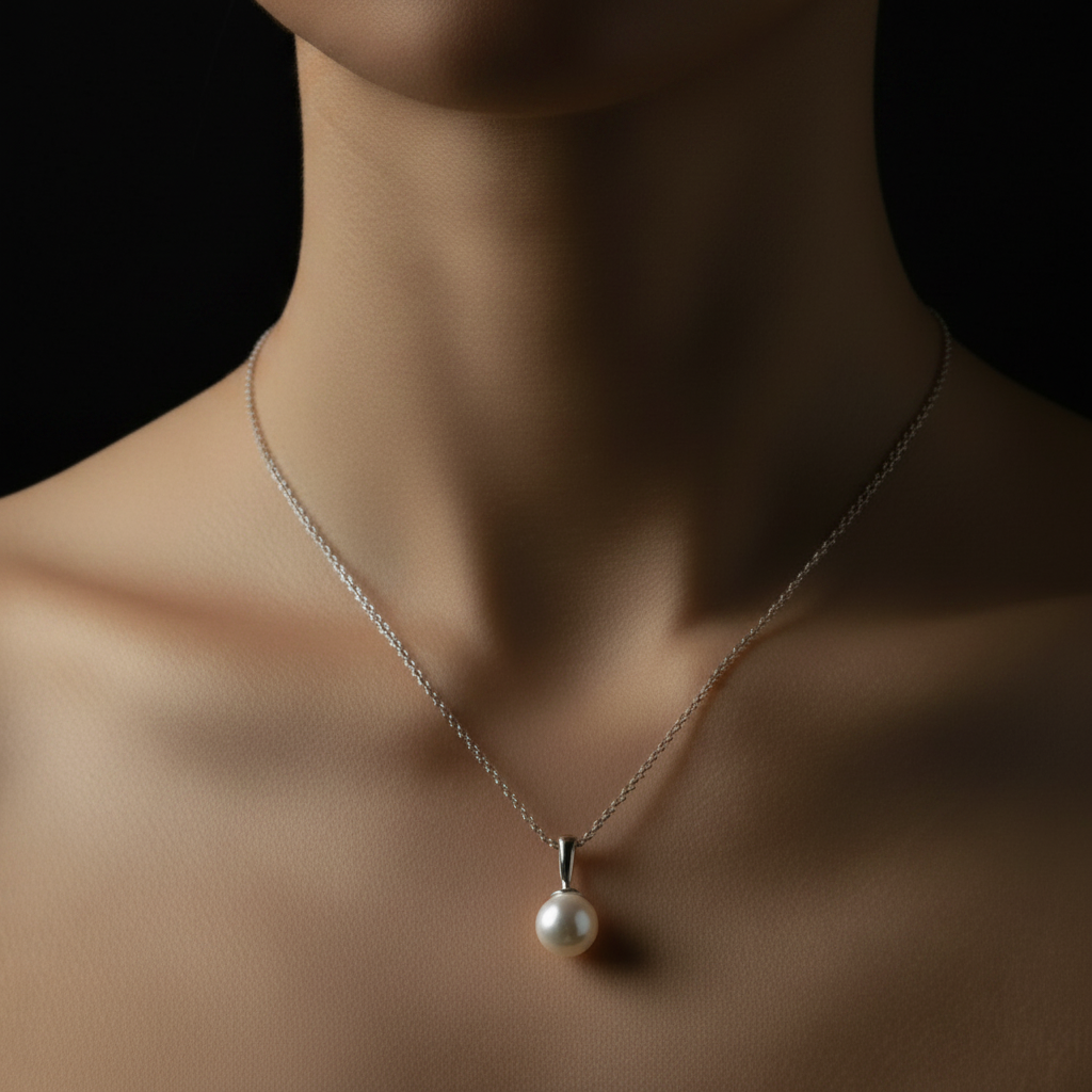 Collar Plata con Perla